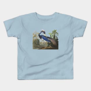 Audubons Louisiana Heron Kids T-Shirt